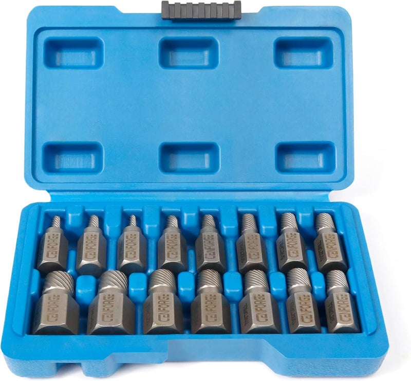 CENFORGE Store 15-Piece Screw Extractor Set, Hex Head Multi-Spline, Easy Out Bolt Extractor Tool, Chrome Molybdenum Alloy Steel Heavy Duty EZ Out Rounded Screw Remover - Image 1